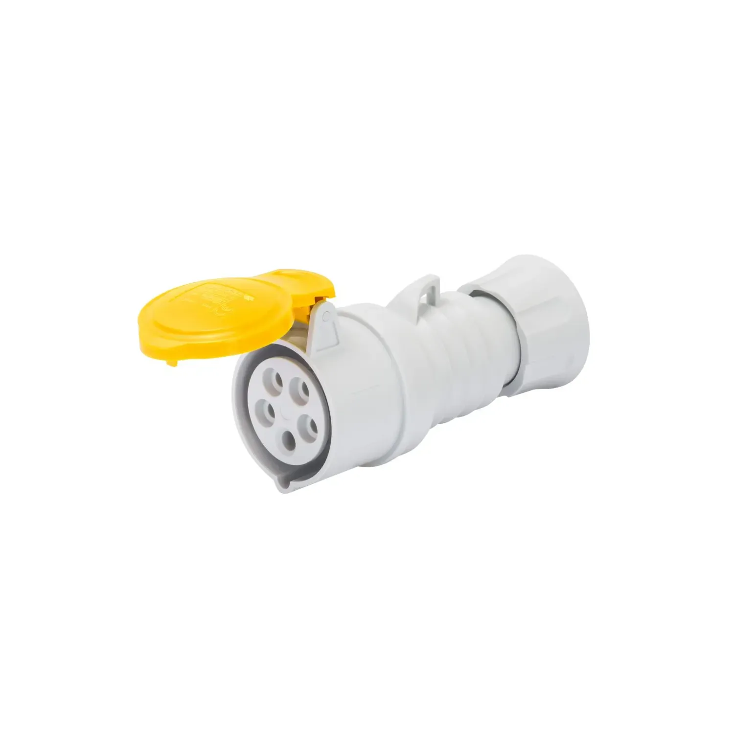 Gewiss 16A 2P+E Coupler 110V IP44 Yellow Straight