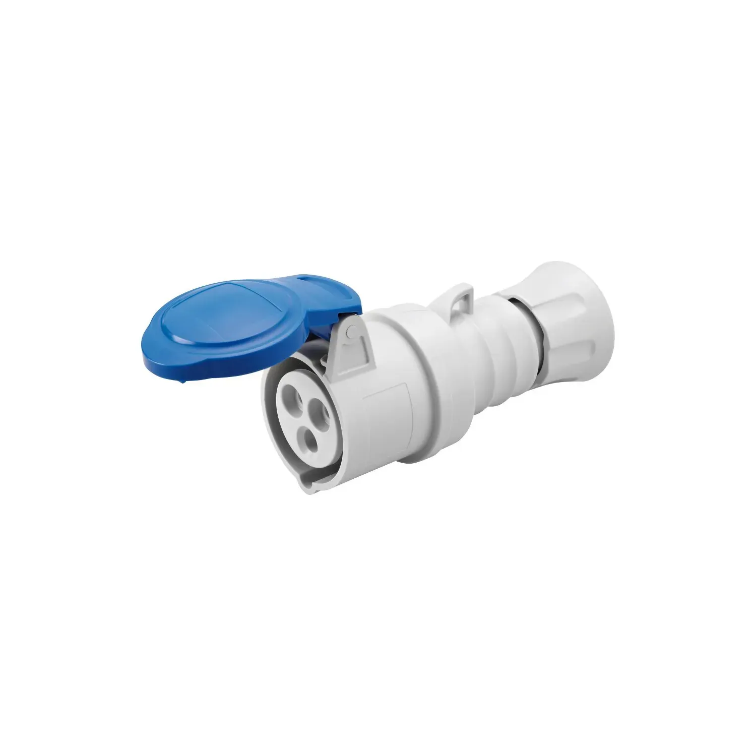 Gewiss 16A 2P+E Coupler 230V IP44 Blue Straight