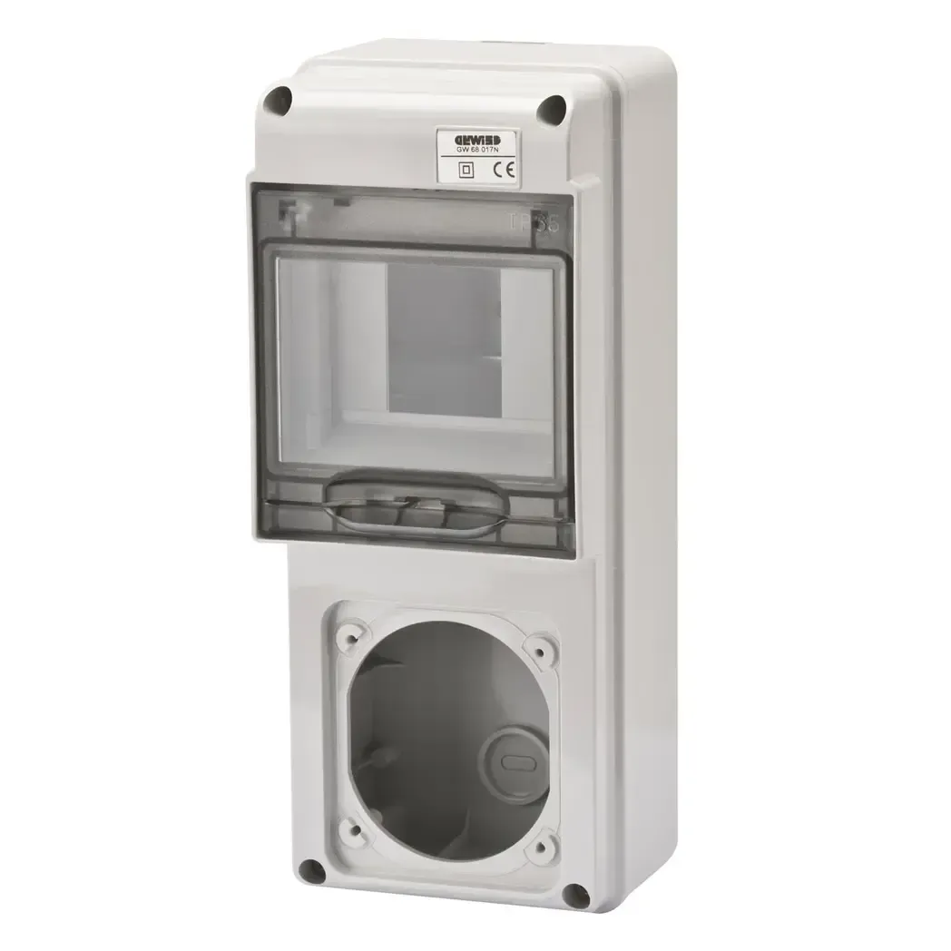 GW68017N - Gewiss Enclosure Combi Unit 5 Module IP65 Takes One Socket GW68017N