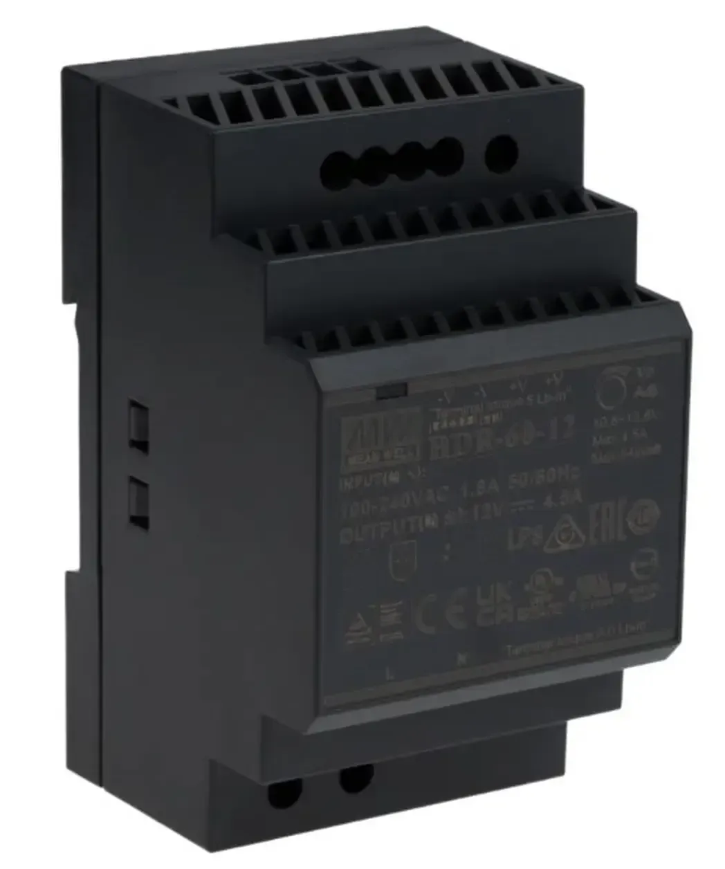 HDR6012 - Power Supply Unit 4.5A 12V DC DIN Rail Mount Meanwell