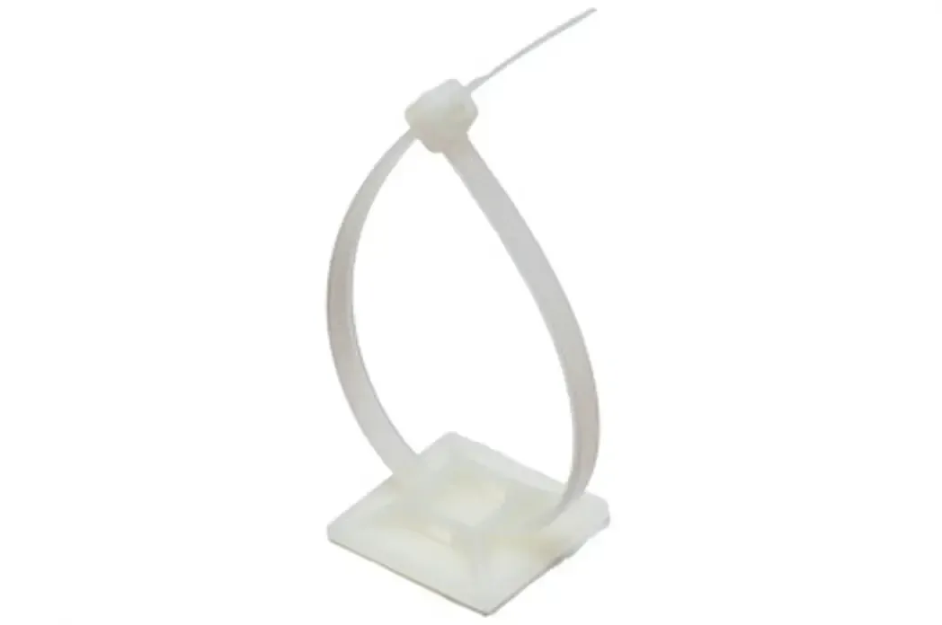 HFC24 - 28mm x 28mm Cable Tie Self Adhesive Sticky Base Clear/White HFC24