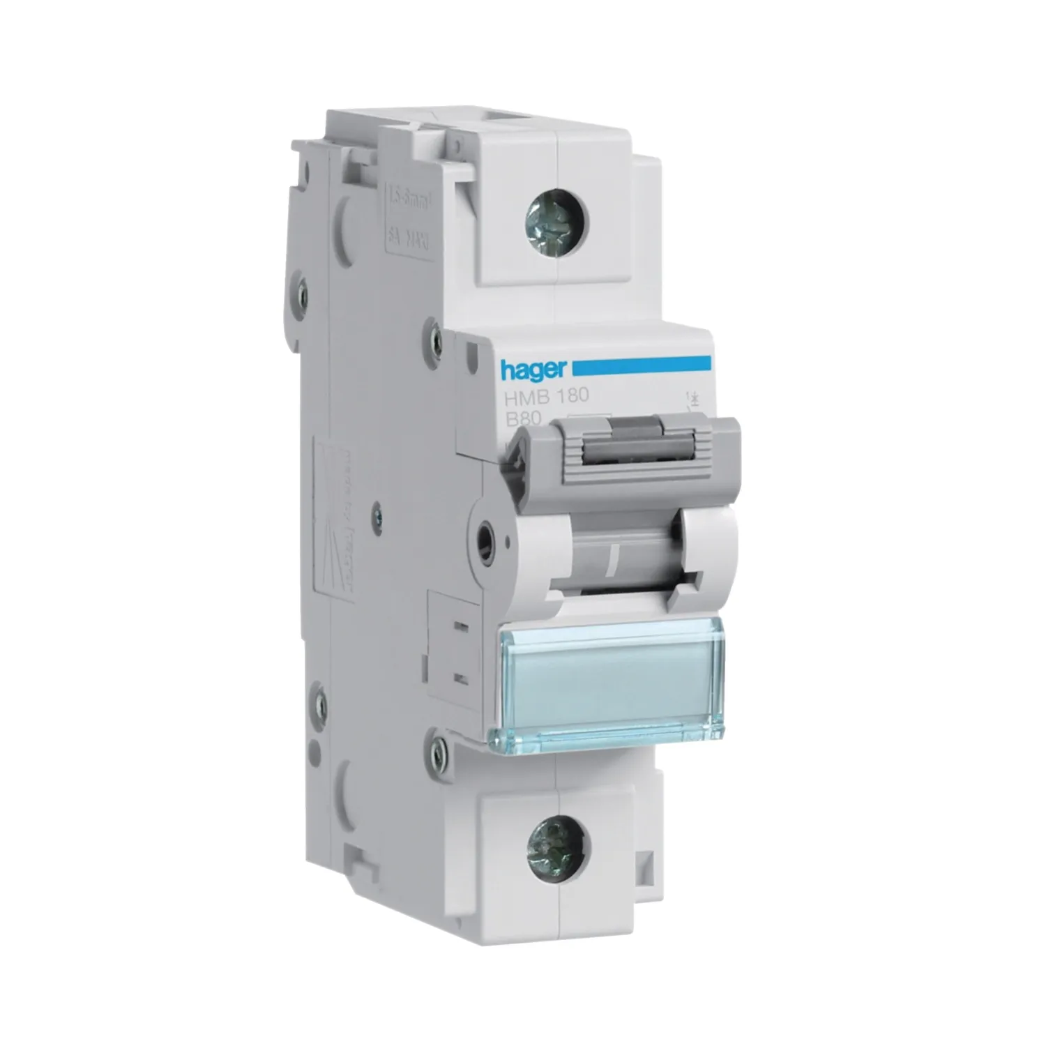 Hager HMB180 80A 1P B-Curve MCB 15kA Breaking Capacity