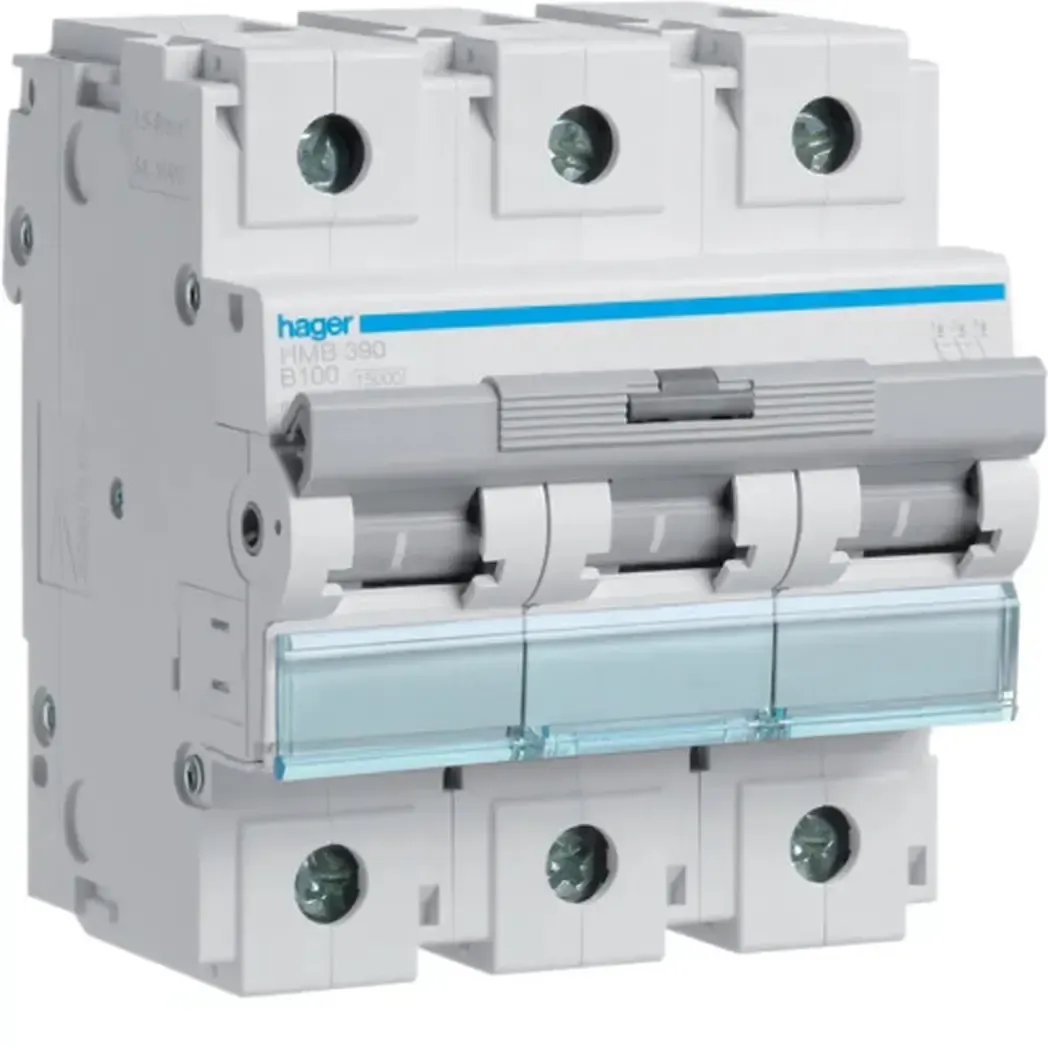 HMB390 - Hager MCB 3P 15kA B-100A