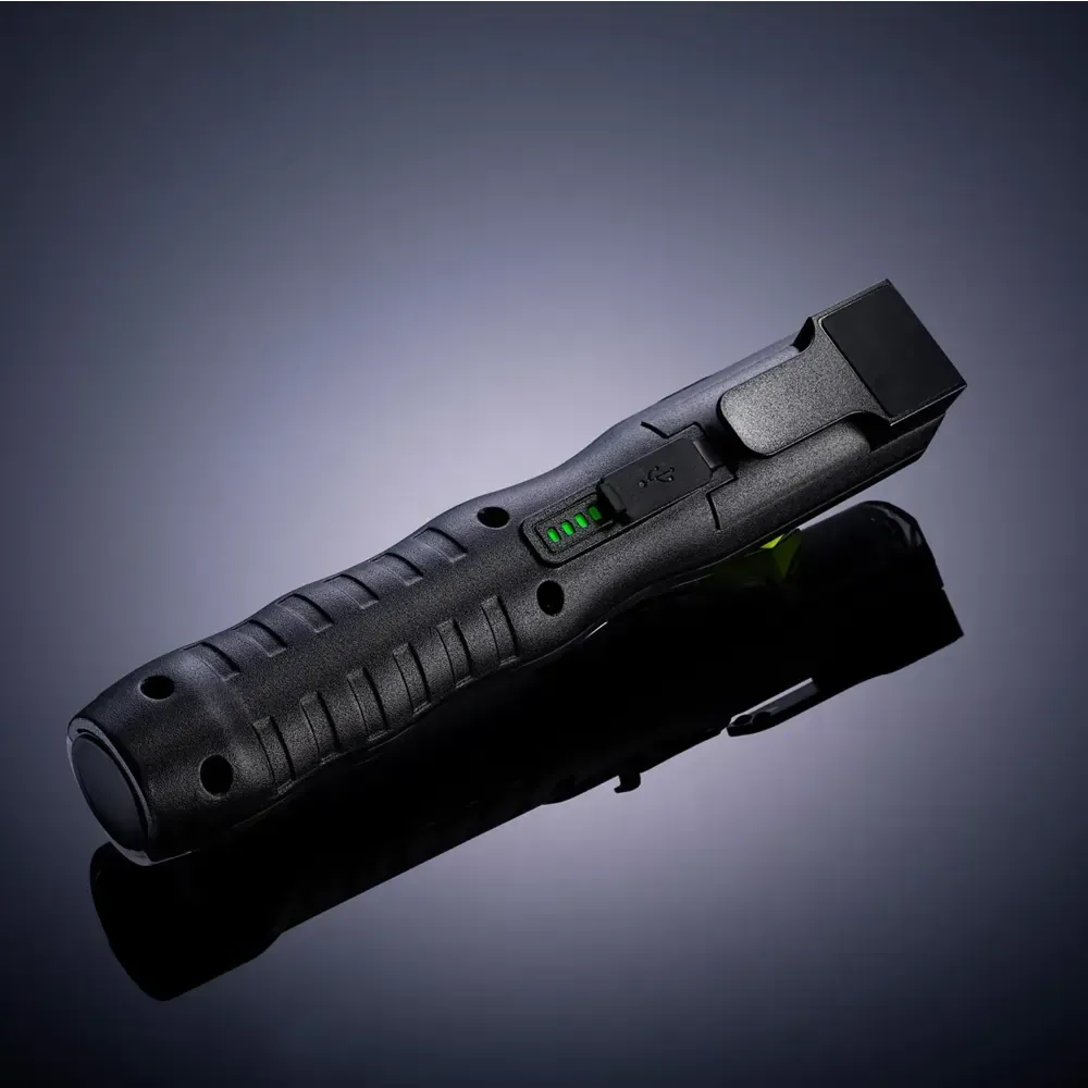 Shock-resistant 625-lumen work light with top torch and UV light