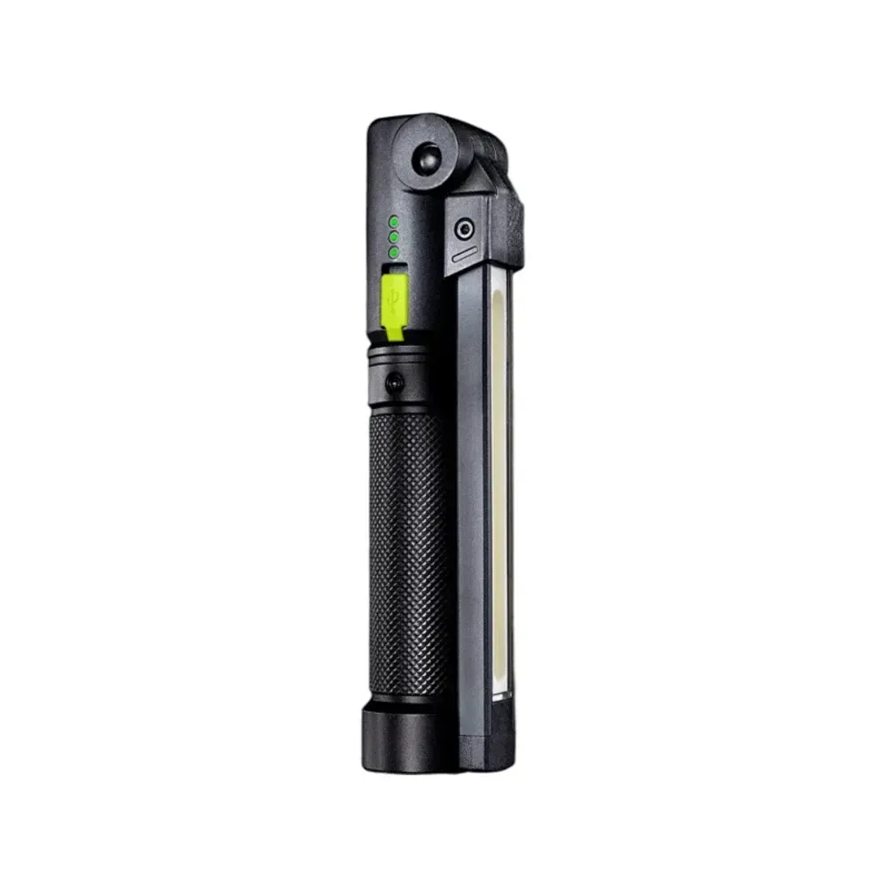 Compact rechargeable inspection lamp with three independent lights and magnetic base