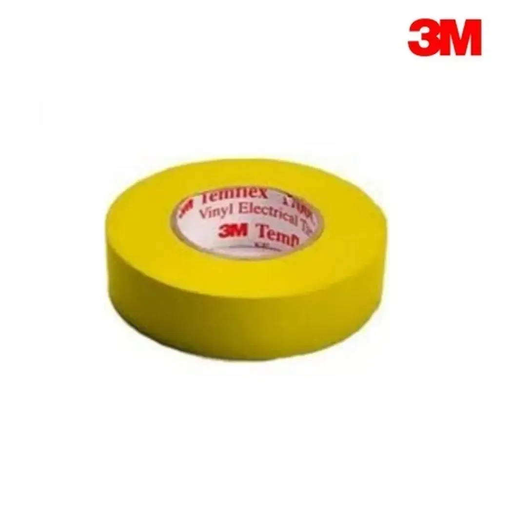 INTAPEYELLOW - 3M Temflex 1500 Yellow PVC Electrical Insulation Tape 20m