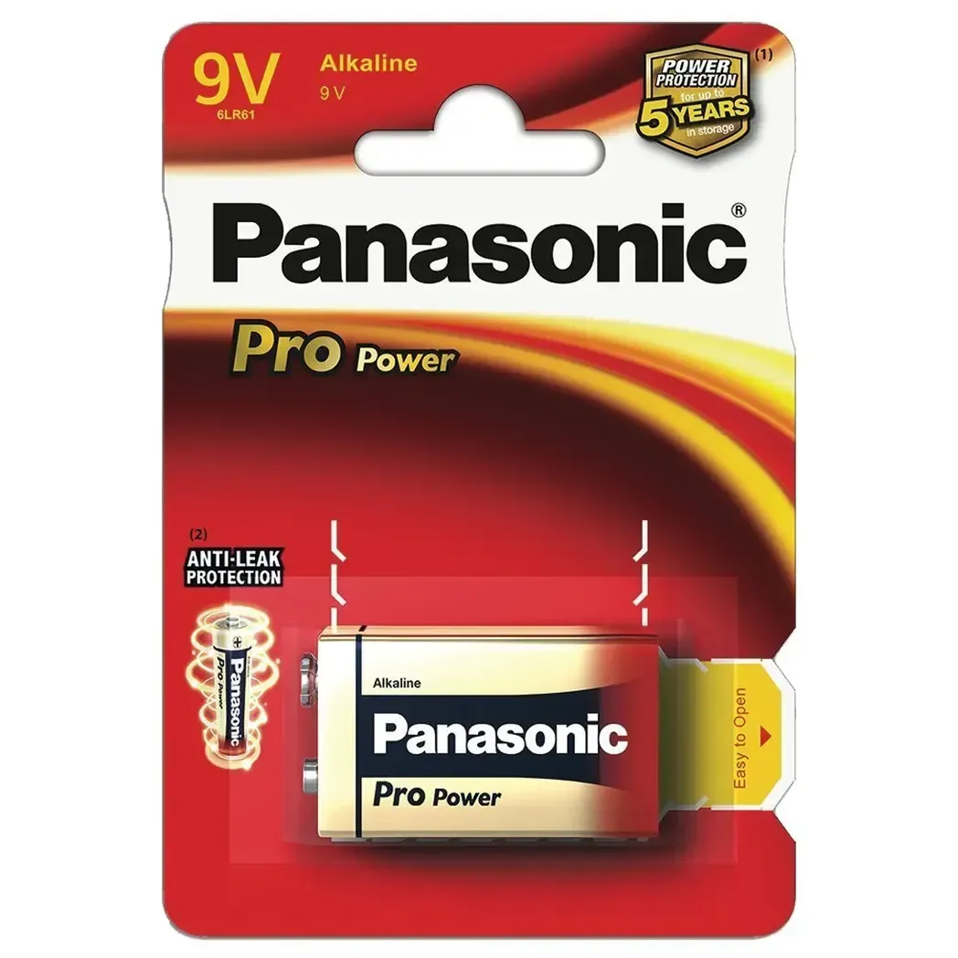 L6LR61X1 - Panasonic 9V Propower Battery Alkaline 6LR61/Pan6LR6Ppg1bp - Pack of 1
