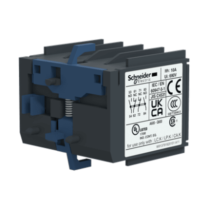 Schneider LA1KN22 Auxiliary Contact Block 2NO 2NC Front Mount