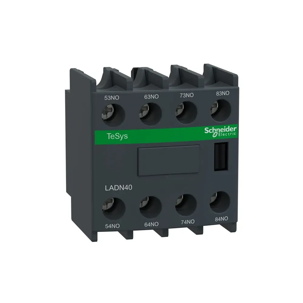 Front view of Schneider LADN40 auxiliary contact block