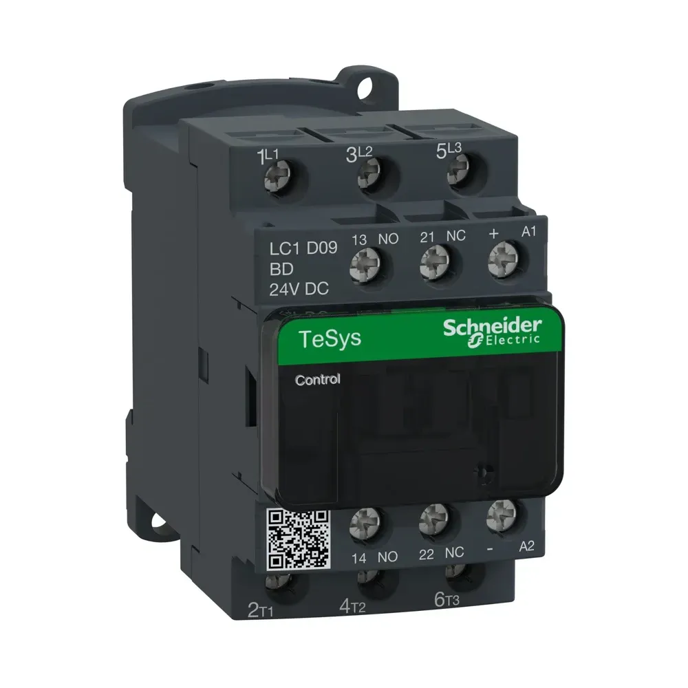 Schneider TeSys D 9A 230V AC 3P Contactor LC1D09P7 front view
