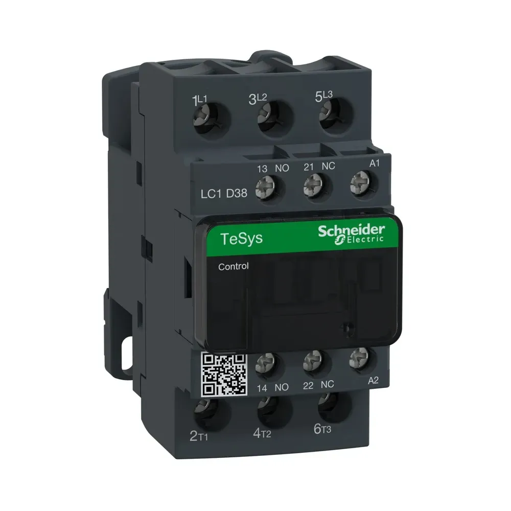 Schneider TeSys D 38A 400V AC 3P Contactor LC1D38V7 front view