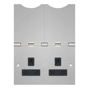 LG9142SNAPFSCB - Selectric 13A Floor Socket 2 Gang, Satin Chrome