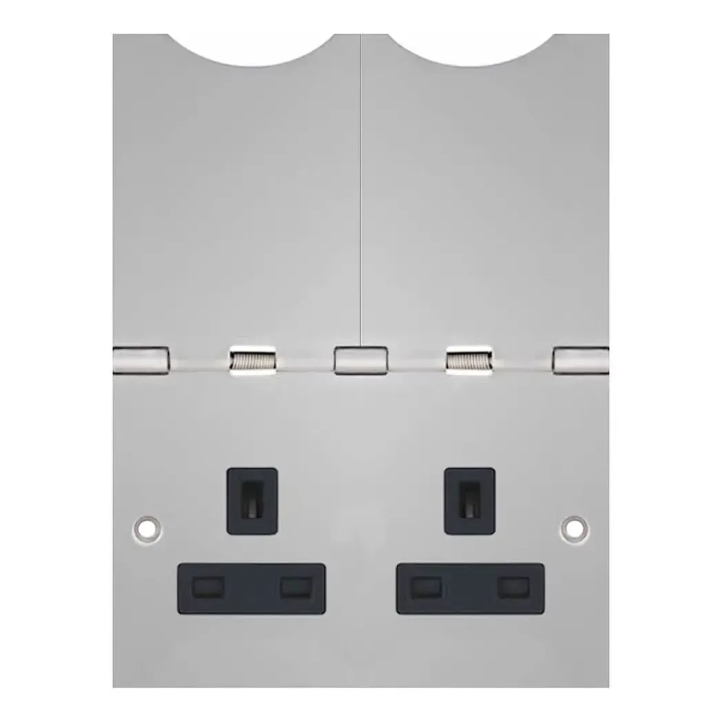 LG9142SNAPFSCB - Selectric 13A Floor Socket 2 Gang, Satin Chrome