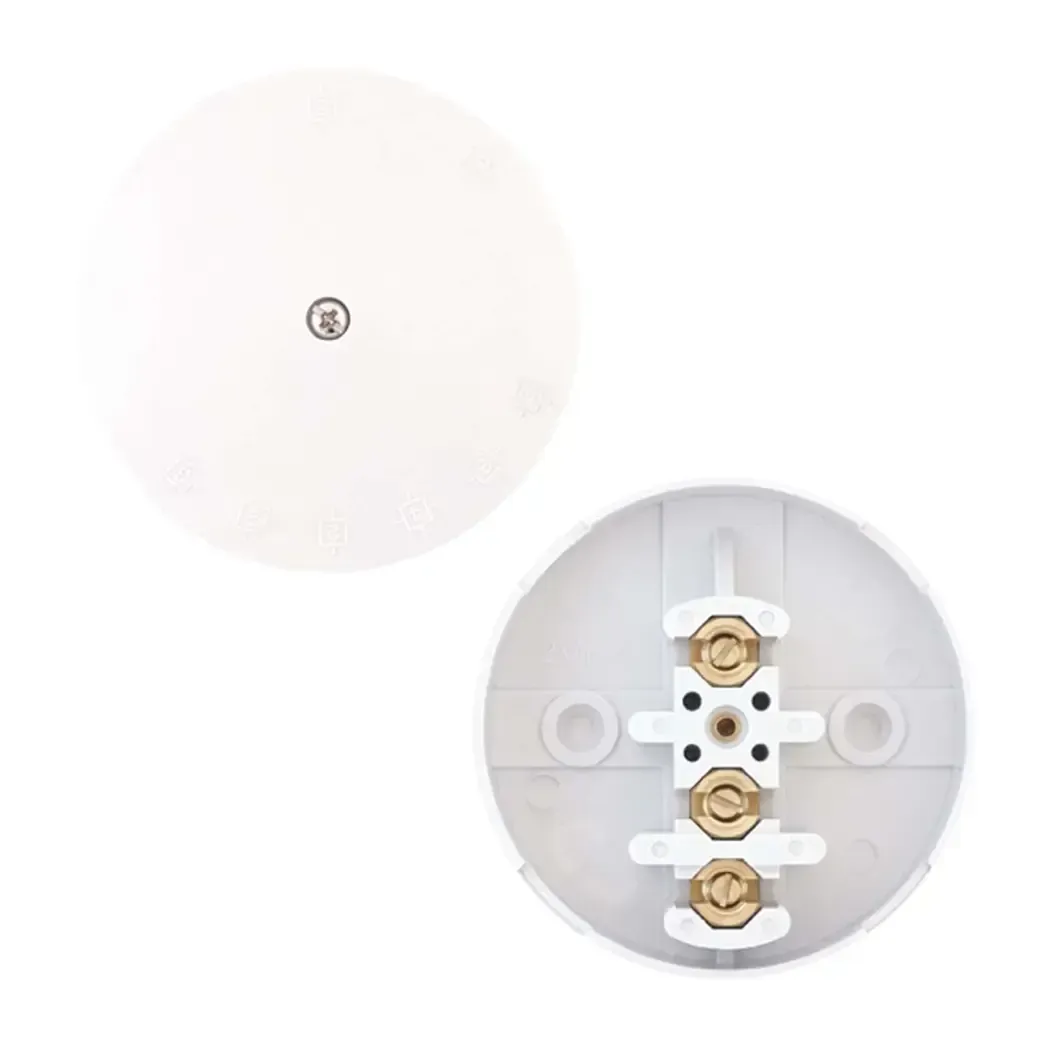 LGK828 - Selectric 30A 3 Terminal Junction Box Round White LGK828