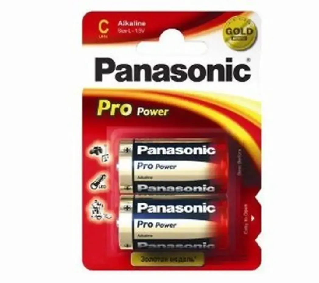 LR14X2BP - Panasonic ProPower 1.5V C Alkaline Batteries LR14 2 Pack - LR14PPG/2BP