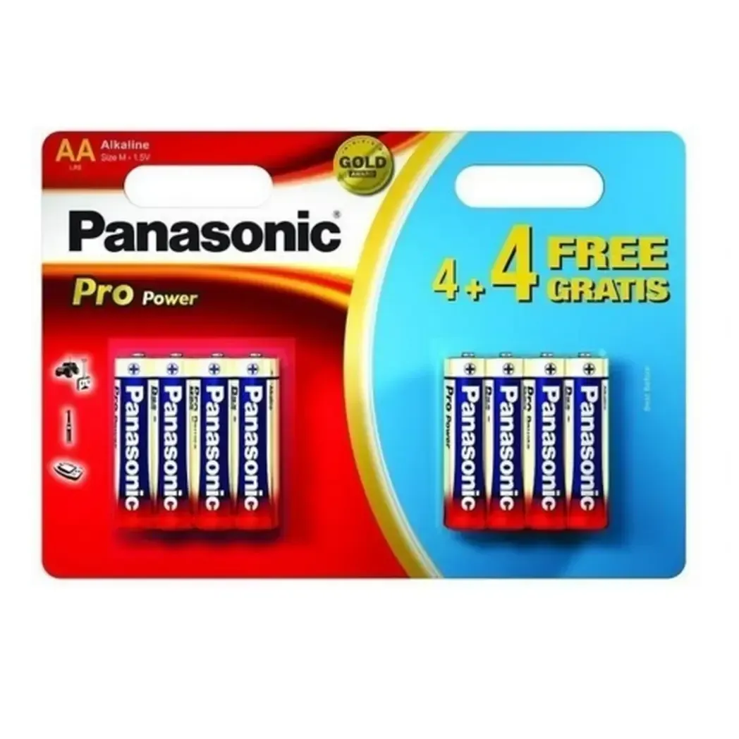 LR6X8WB - Panasonic Propower 1.5V AA Batteries LR6 4+4 Pack LR6PPG/8BW 4+4f