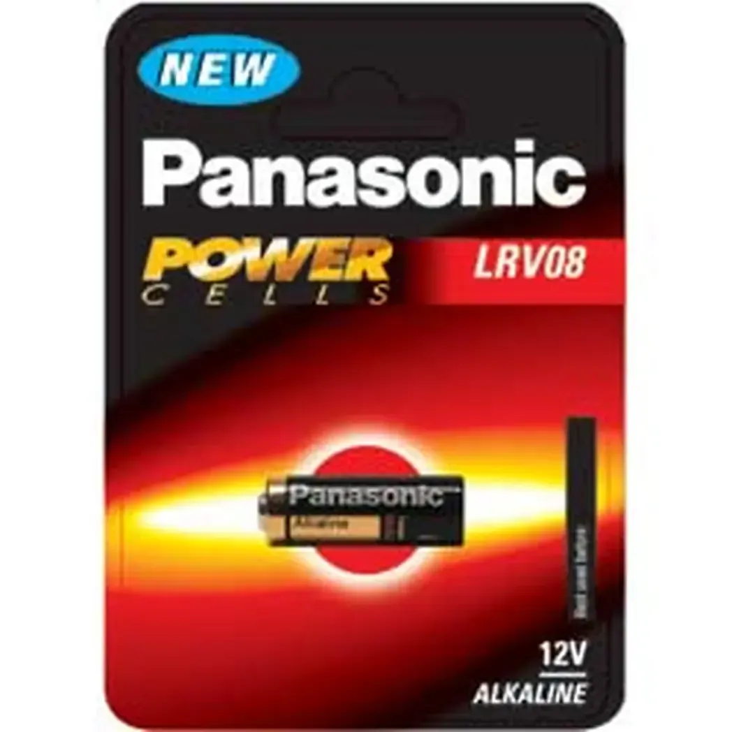 LRV08 - Panasonic 12V Micro Alkaline LRV08 Cell Power 1 Pack - LRV08L/1BE