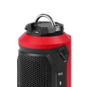 Close-up of Milwaukee M12 speaker's hanging capability