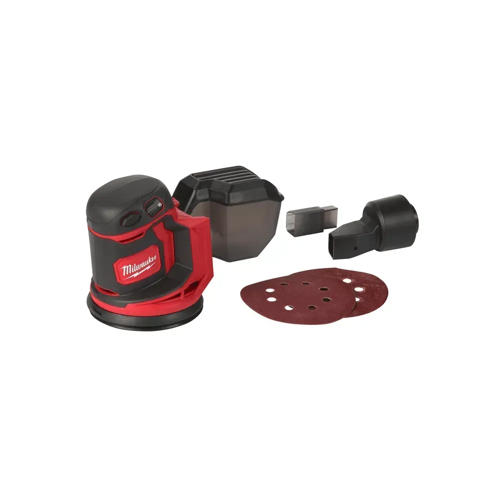 MILWAUKEE M18 orbital sander with dust bag and sanding pad