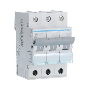Hager MBN350A 50A 3P B-Curve MCB 6kA 3-Module