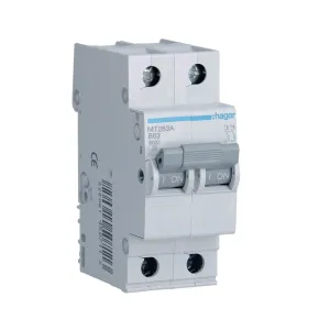 Hager MT263A 63A 2P B-Curve MCB 6kA 2 Module