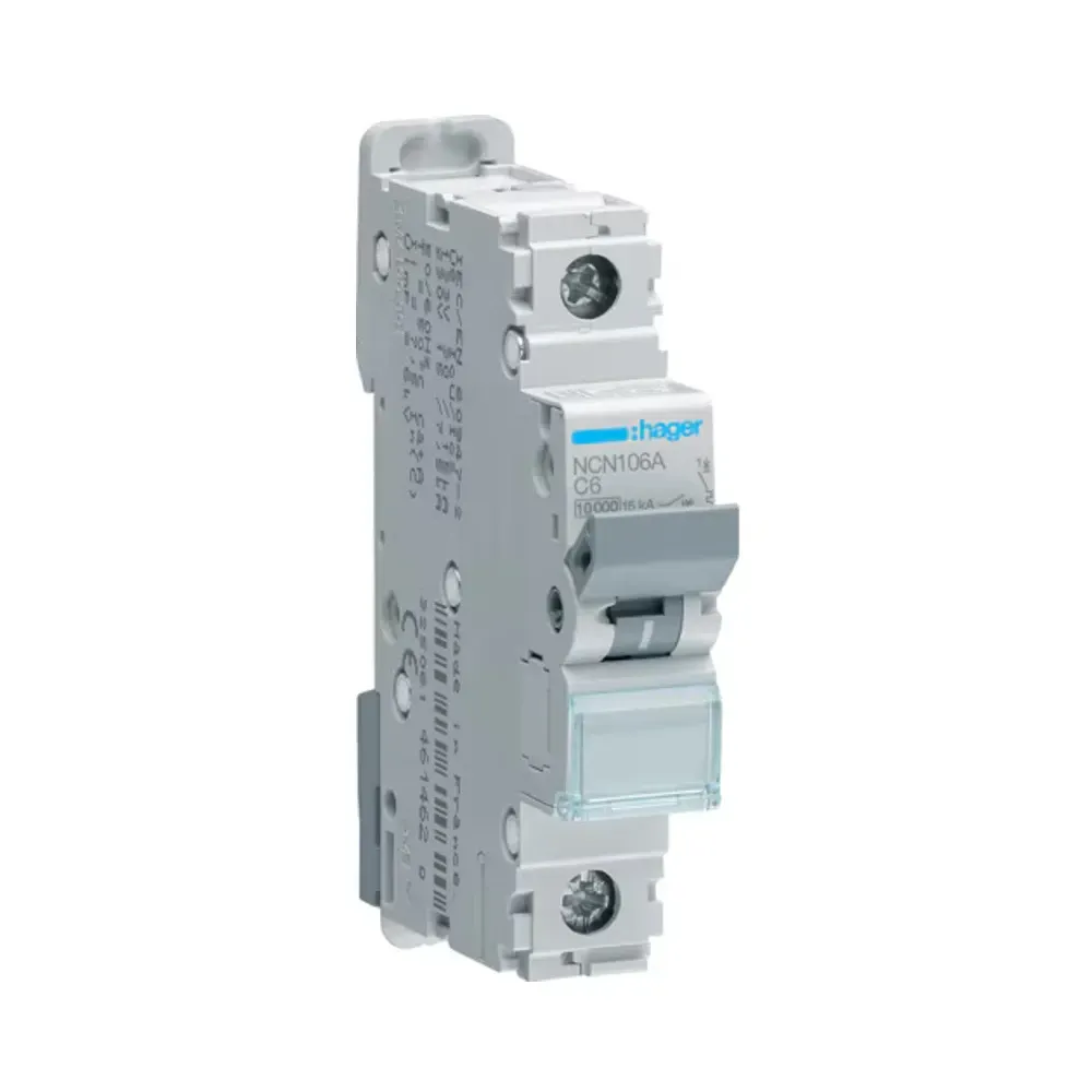 Hager NCN106A 6 amp single pole miniature circuit breaker