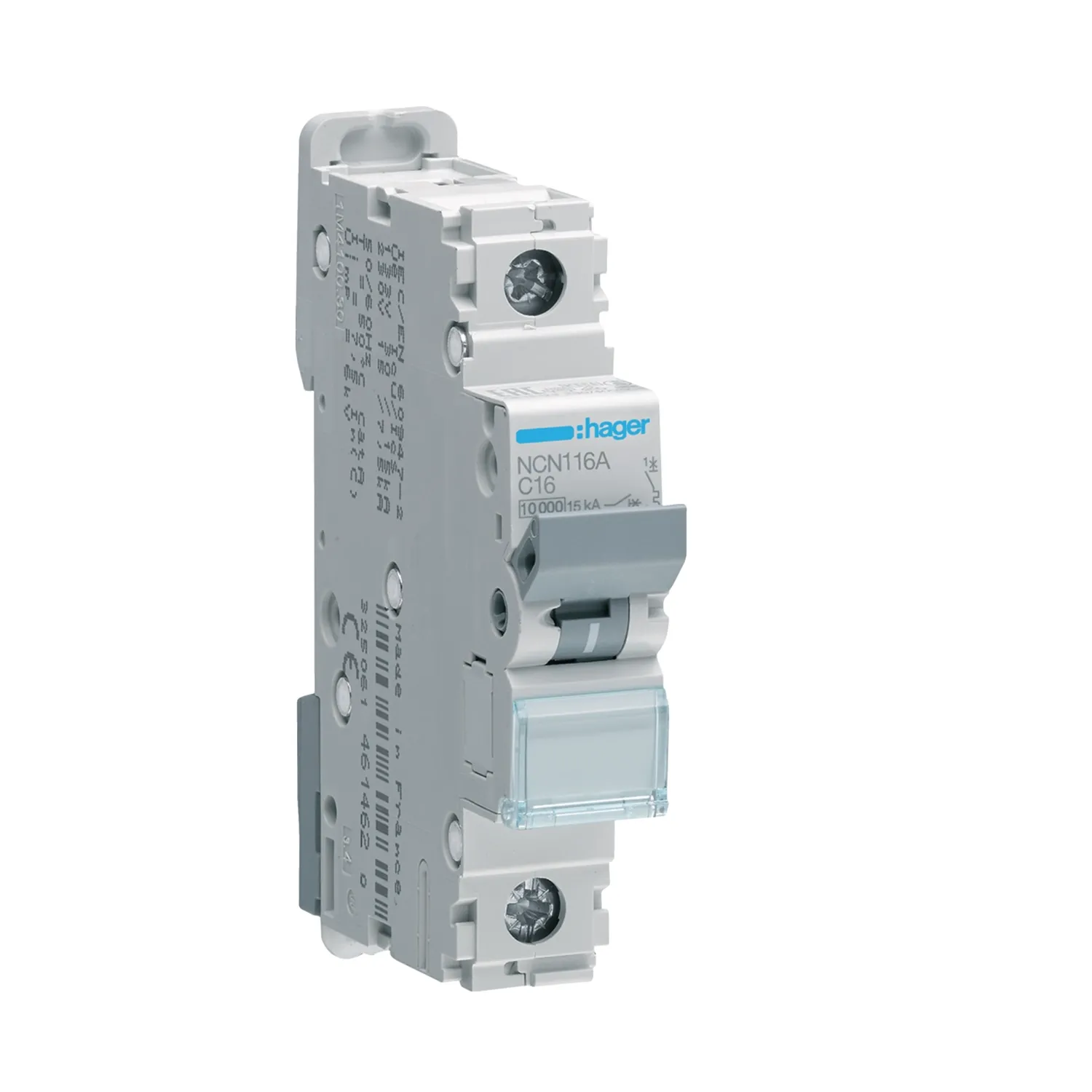 Hager NCN116A 16A 1P C-Curve MCB 10kA 1 Module