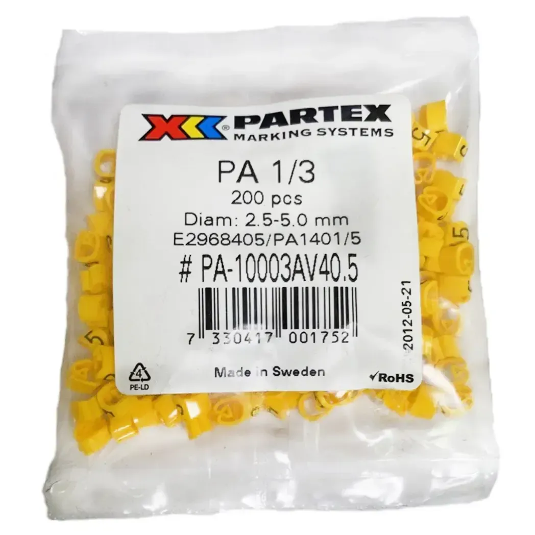 PA13BYMP5 - Partex Pack of 200 Cable Markers 5 PA13BYMP5