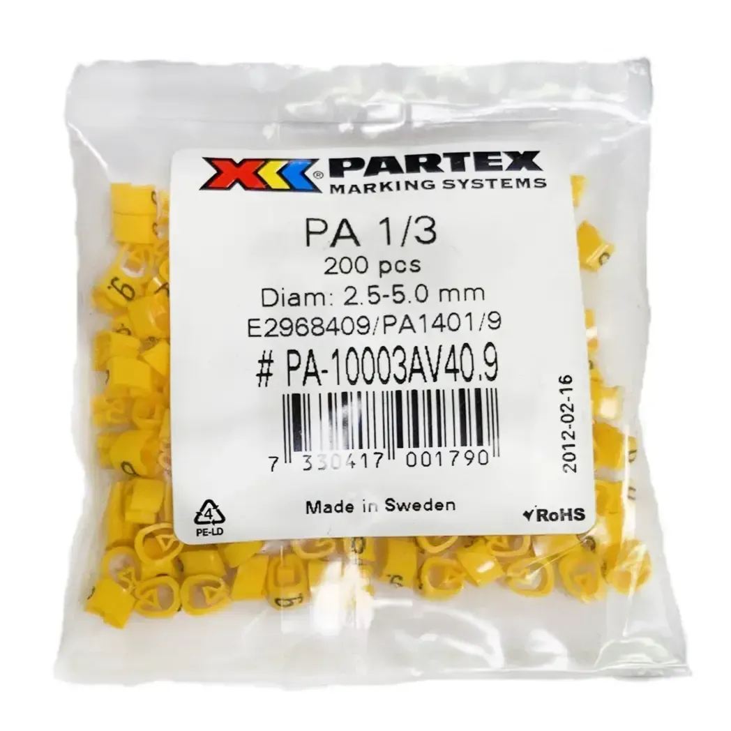 PA13BYMP9 - Partex Pack of 200 Cable Markers 9 PA13BYMP9
