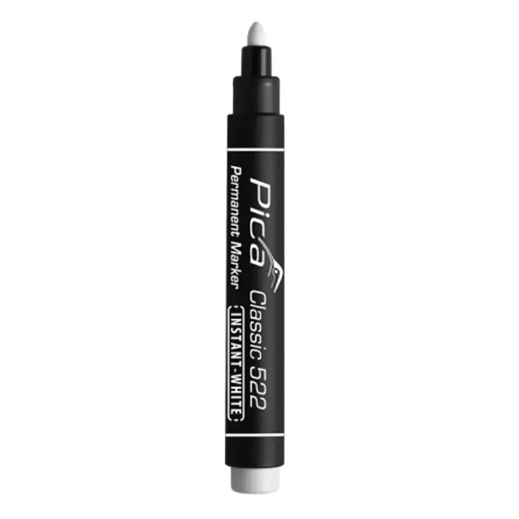 PICA522 - Pica Classic 522 White Permanent Marker Thick Tip 1-4mm