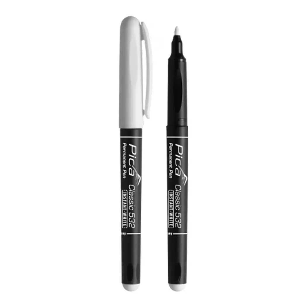 PICA532 - Pica 532 White Permanent Marker/Pen Thin Tip 1-2mm