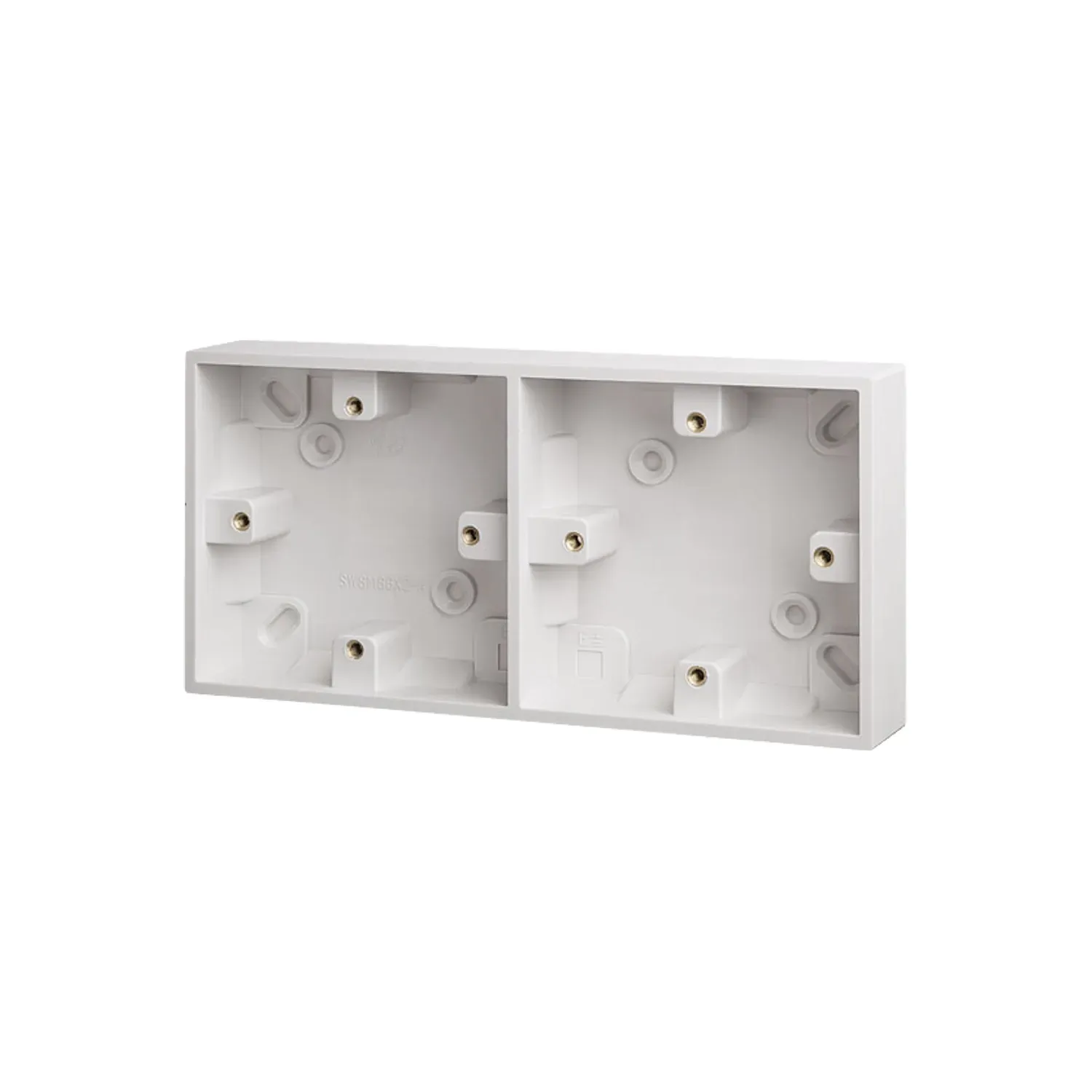 Click Polar dual surface box 29mm deep shown in polar white with square edge design