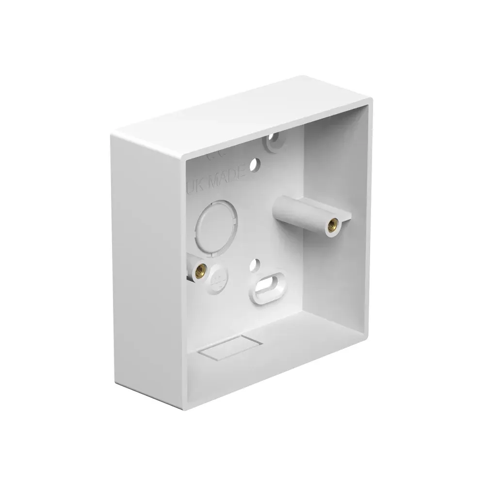 1-gang, single PVC surface box, 32mm deep