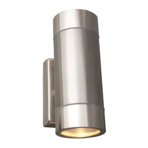 R235-13 - Robus Double Up & Down Wall Light Brushed Chrome GU10 35W R235-13