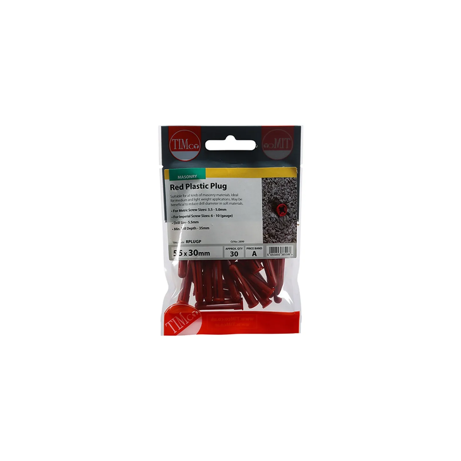 Rawl Plug 5.5x30mm Red RPLUGP