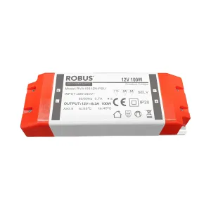 Robus Vegas 100W 12V IP20 Non-Dimmable Constant Voltage LED Driver RVA10012N-PSU