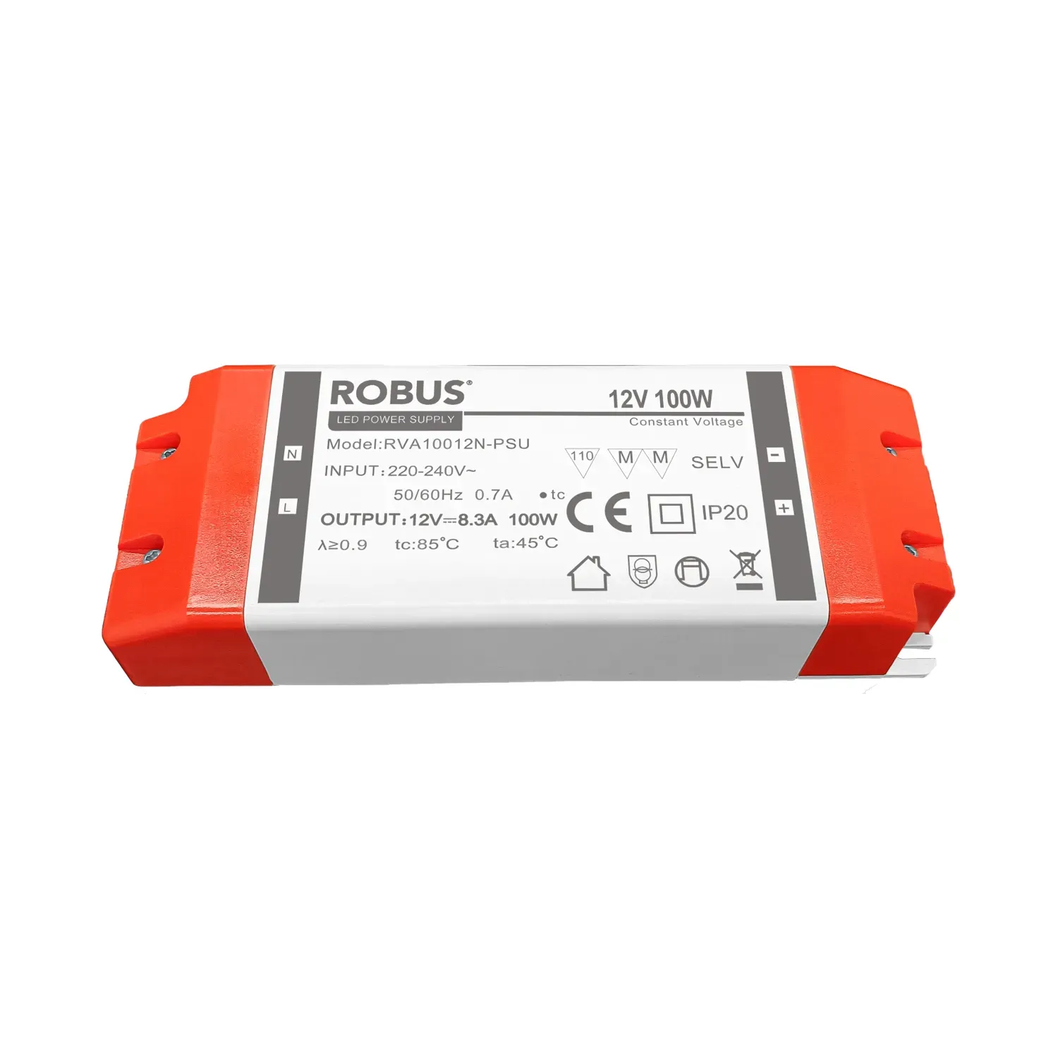 Robus Vegas 100W 12V IP20 Non-Dimmable Constant Voltage LED Driver RVA10012N-PSU