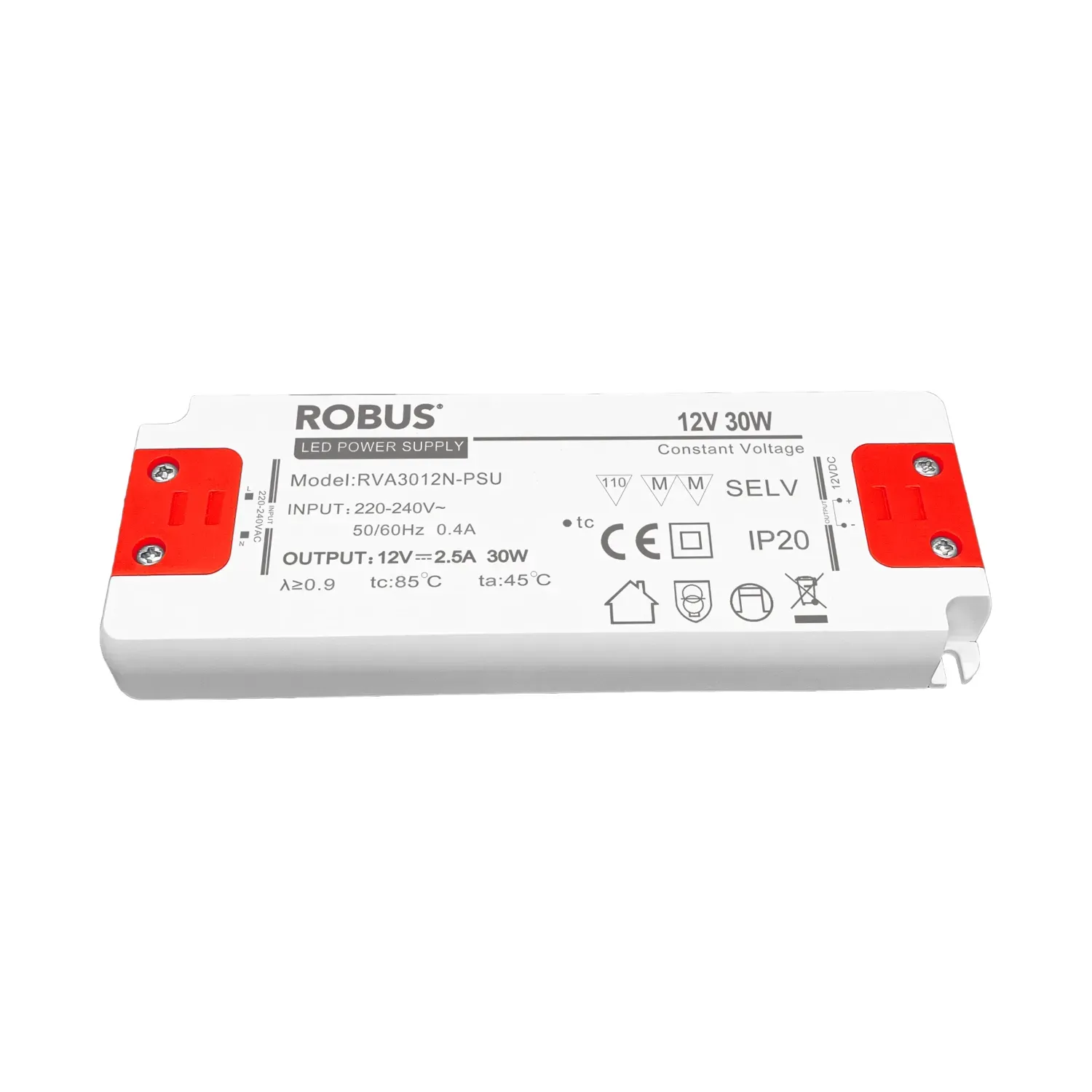Robus Vegas 30W 12V IP20 Non-Dimmable Constant Voltage LED Driver RVA3012N-PSU