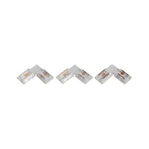 Robus Vegas L-Shape 90 Degree Strip Connector IP20 12V 24V Pack of 3 RVACCT1-L
