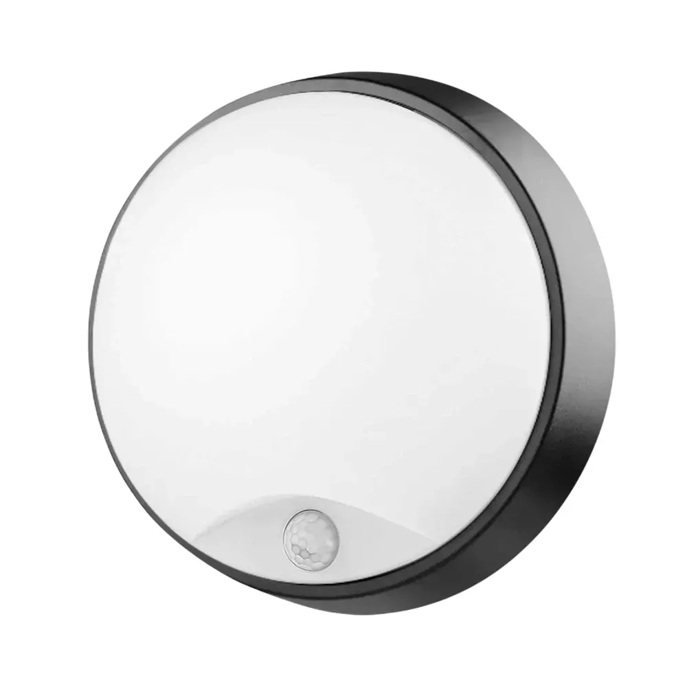 circular LED bulkhead light, wattage selectable, CCT, PIR