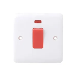 Iona 45A 1 Gang Slimline D/P Cooker Switch with Neon Light