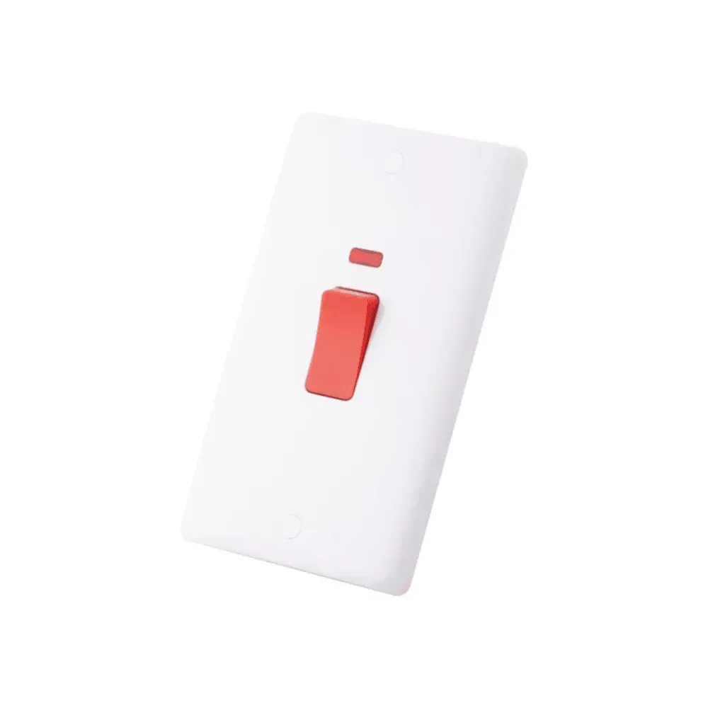 Iona 45A Double Pole 2 Gang Cooker Switch with Neon Light