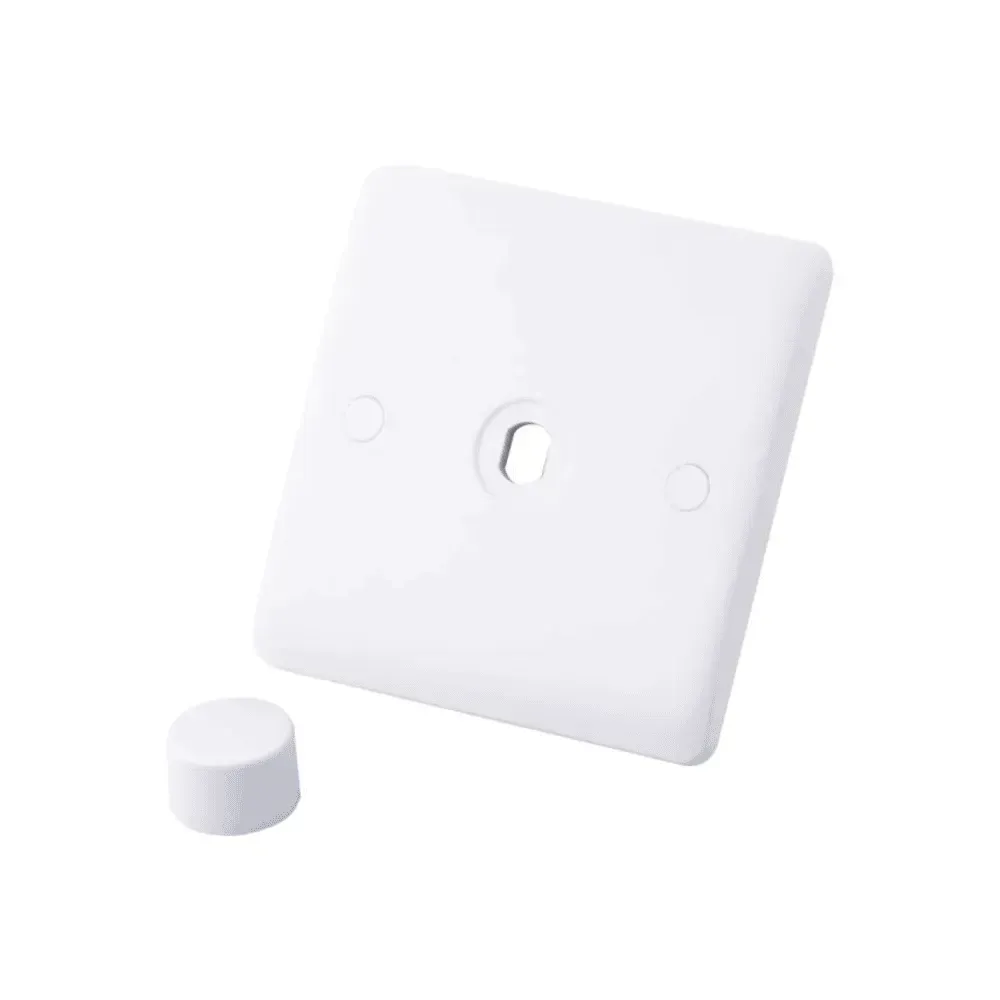 Iona 1 Gang White Dimmer Plate + Knob
