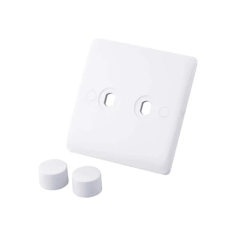 Iona 2 Gang Slimline Dimmer Plate + Knobs