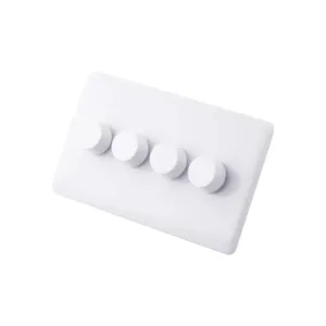 Iona 4 Gang 2 Way 400W Dimmer Switch with White Knobs