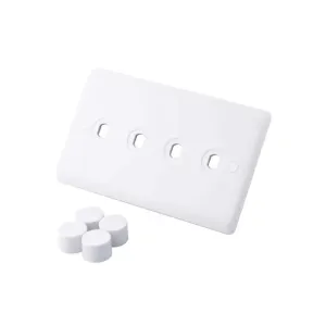 Iona 4 Gang Slimline Dimmer Plate + Knobs