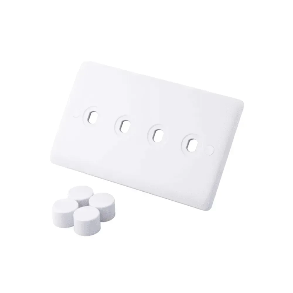 Iona 4 Gang Slimline Dimmer Plate + Knobs