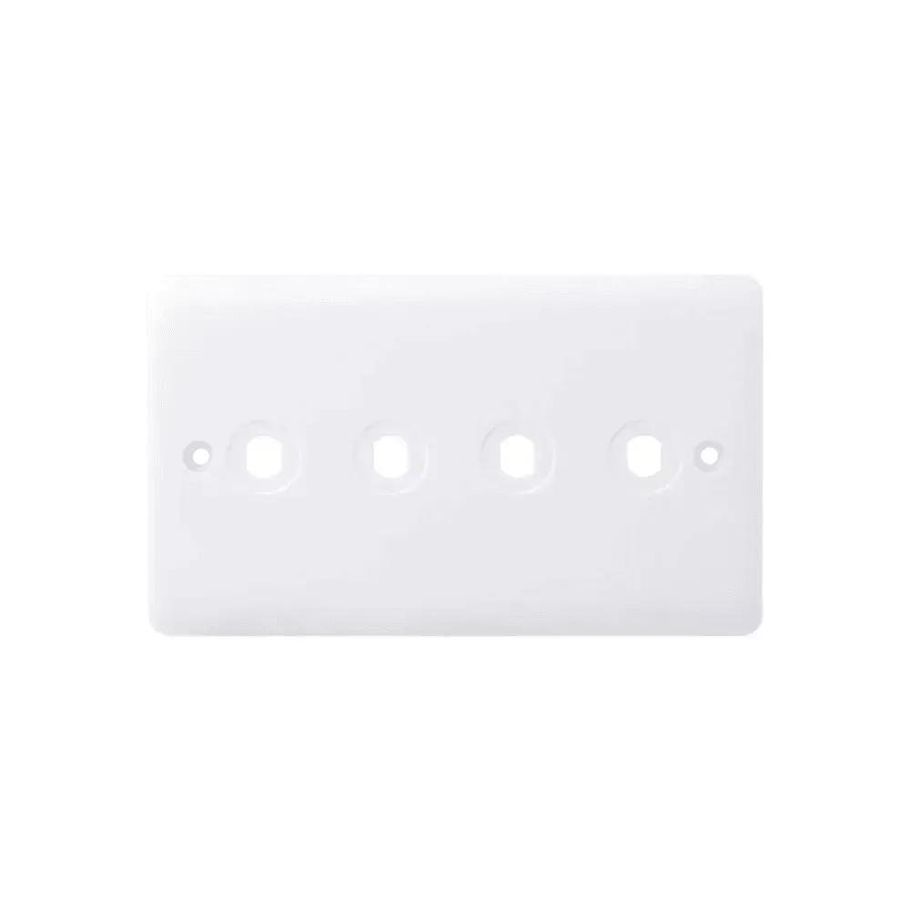 Iona 4 Gang Slimline Dimmer Plate + Knobs