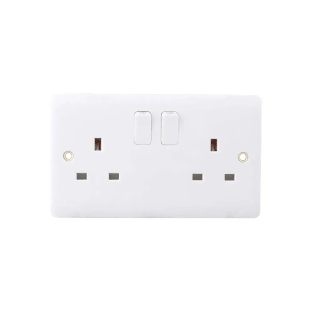 Iona 13 Amp 2 Gang Slimline Flush Switched Double Socket  