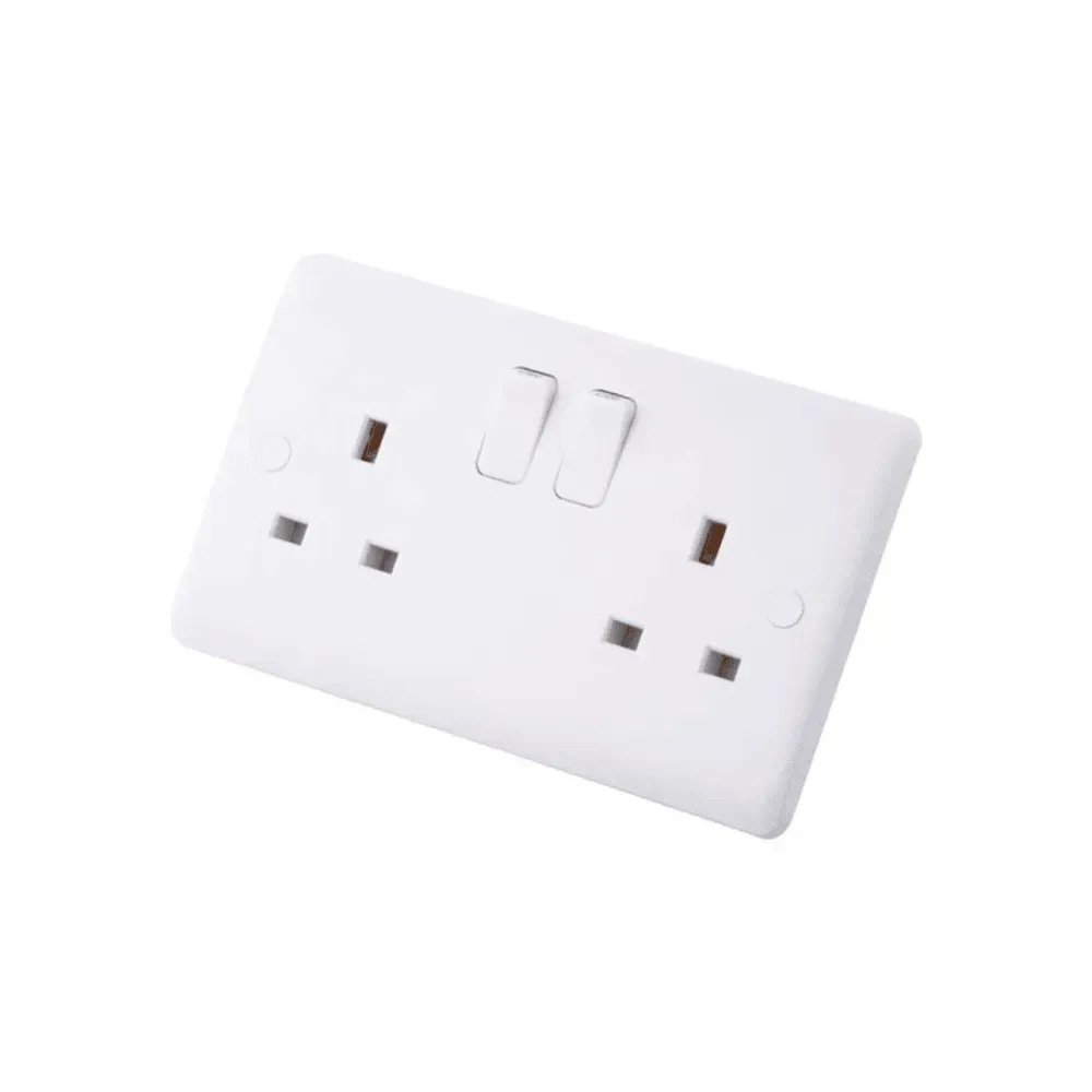 Iona 13 Amp 2 Gang Slimline Flush Switched Double Socket  